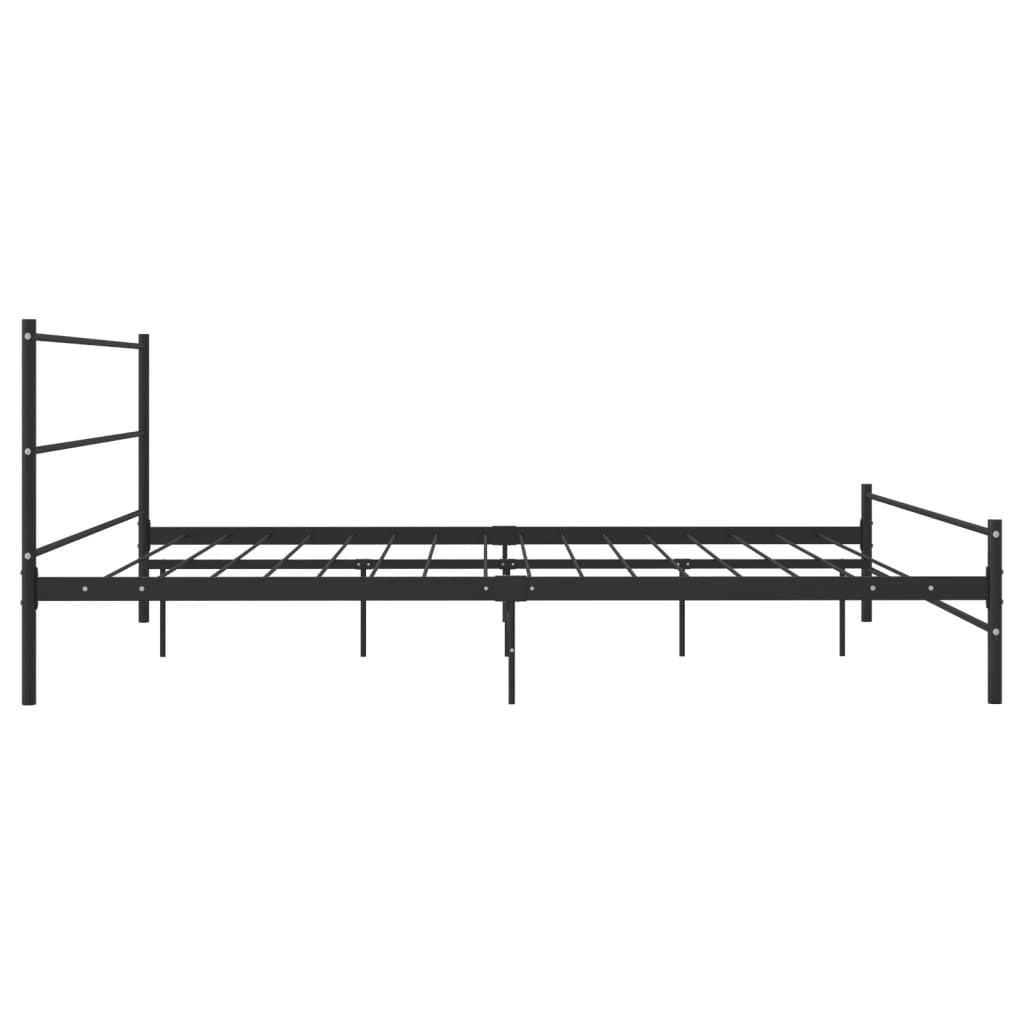 Bed Frame Black Metal 180X200 Cm Super King