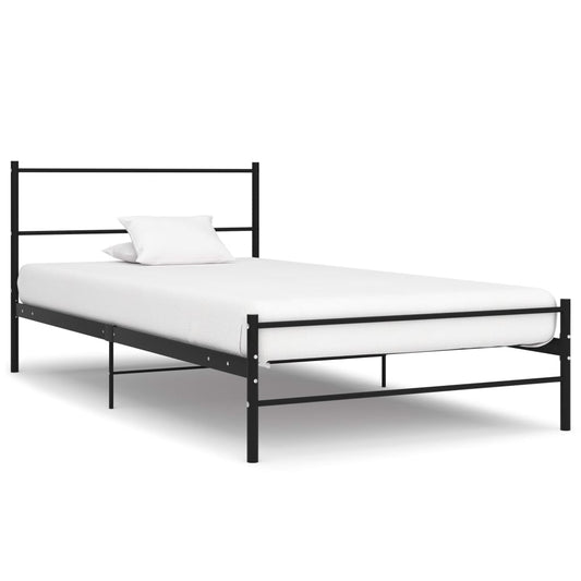 Bed Frame Black Metal 100X200 Cm