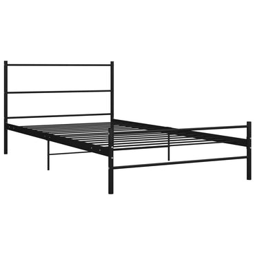 Bed Frame Black Metal 100X200 Cm