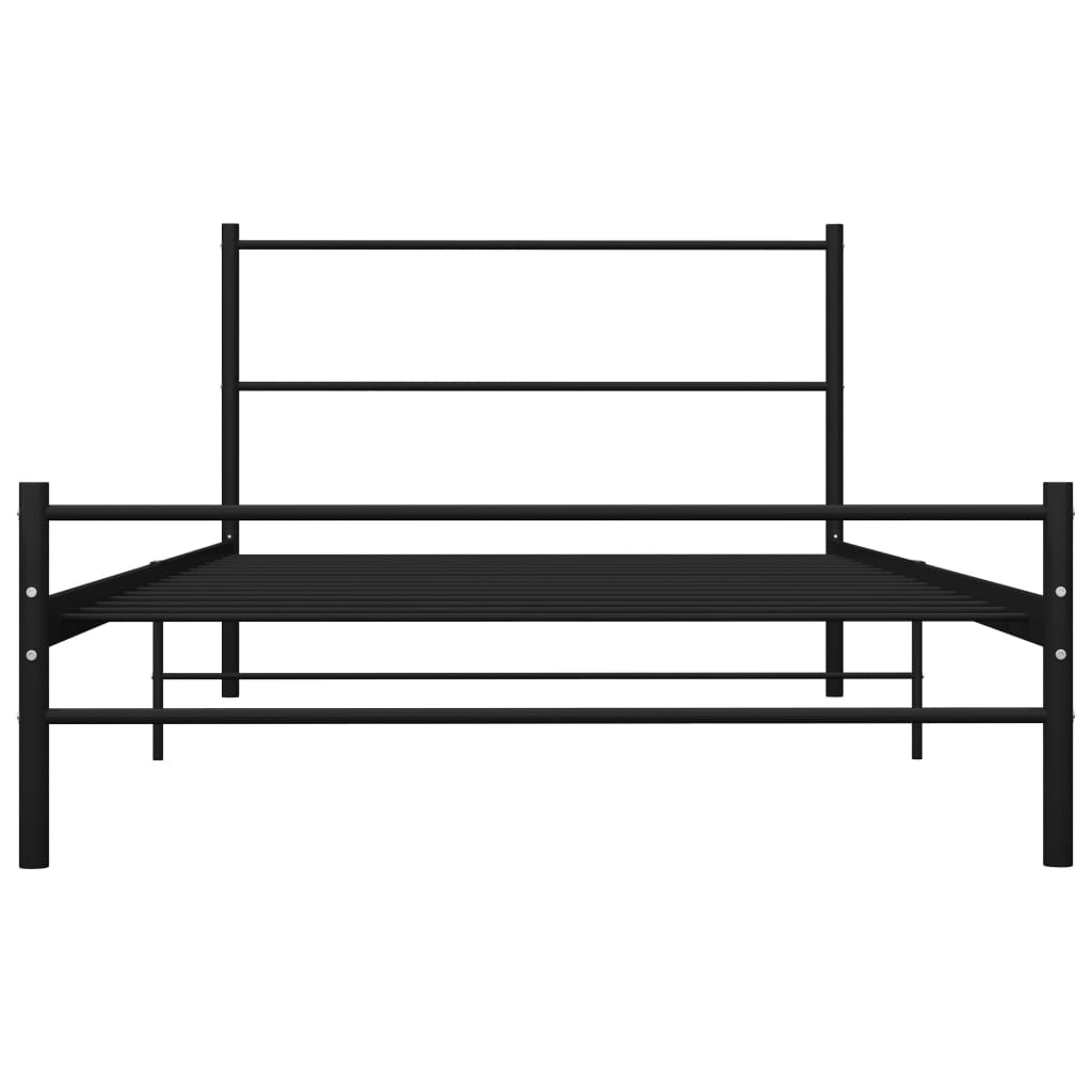 Bed Frame Black Metal 100X200 Cm