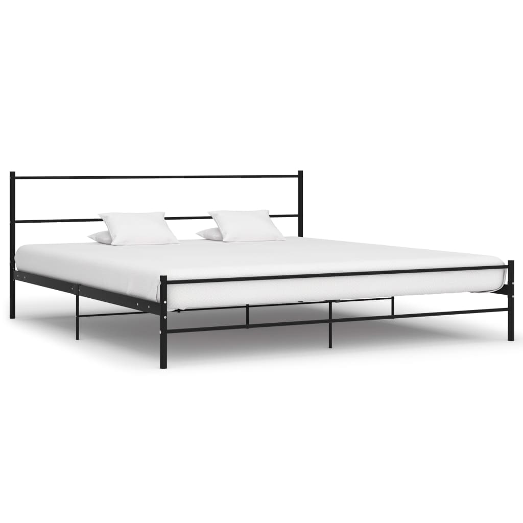 Bed Frame Black Metal 200X200 Cm