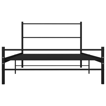 Bed Frame Without Mattress Black Metal 90X200 Cm