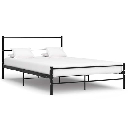 Bed Frame Black Metal 140X200 Cm