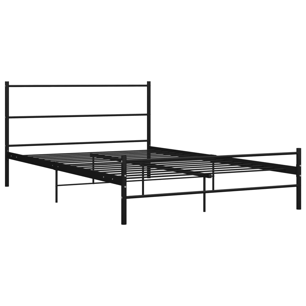 Bed Frame With Headboard Without Mattress Black 160X200 Cm Metal