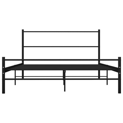 Bed Frame With Headboard Without Mattress Black 160X200 Cm Metal