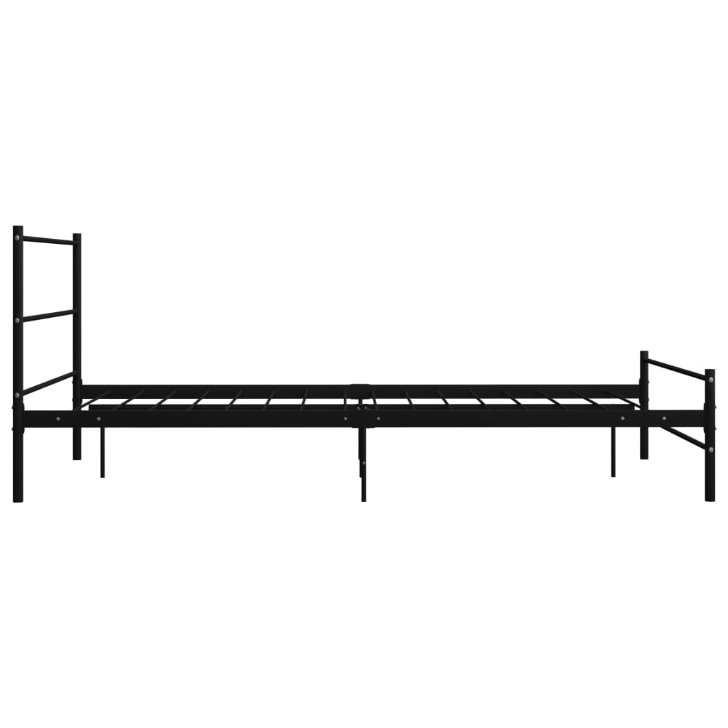 Bed Frame With Headboard Without Mattress Black 160X200 Cm Metal