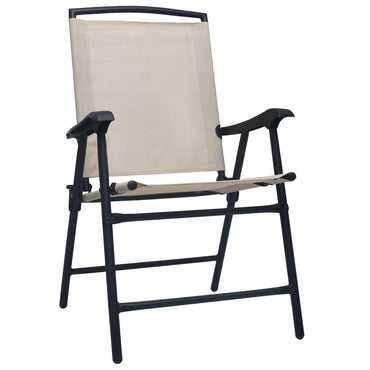 Folding Garden Chairs 2 Pcs Texilene Cream