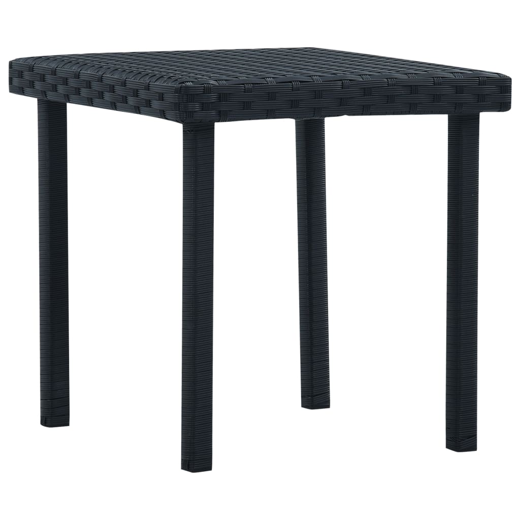 Garden Tea Table Black 40X40X40 Cm Poly Rattan