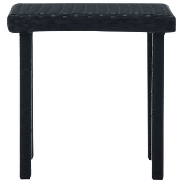 Garden Tea Table Black 40X40X40 Cm Poly Rattan