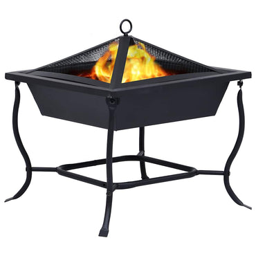 Fire Pit Black 42X42X45 Cm Steel