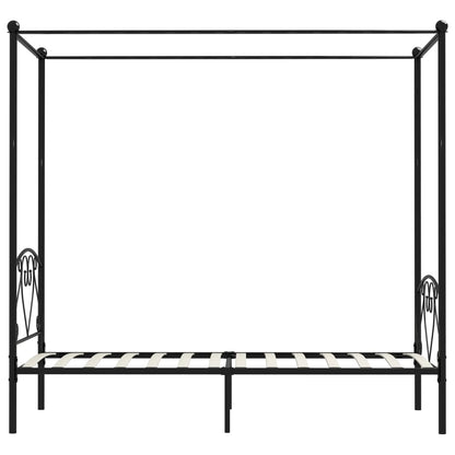 Canopy Bed Frame Black Metal 90X200 Cm