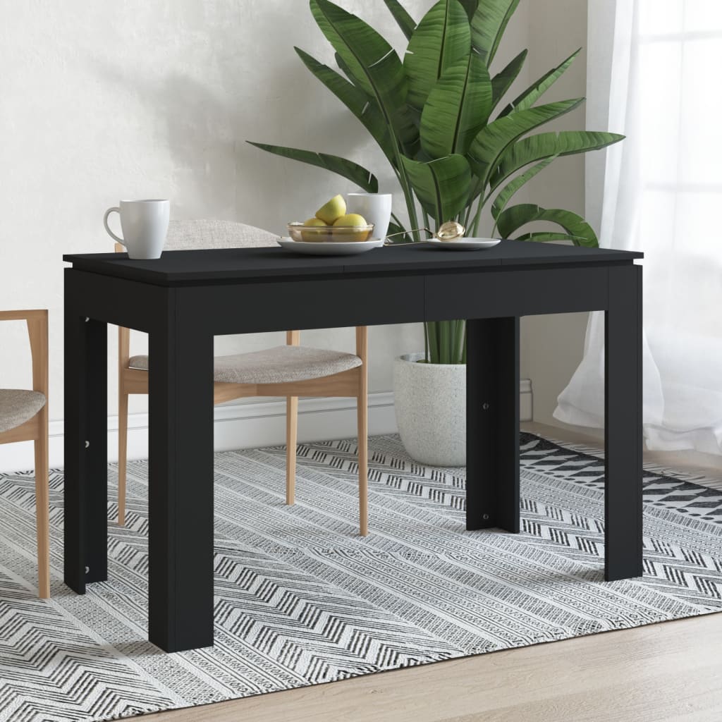 Dining Table Black 120X60X76 Cm Engineered Wood