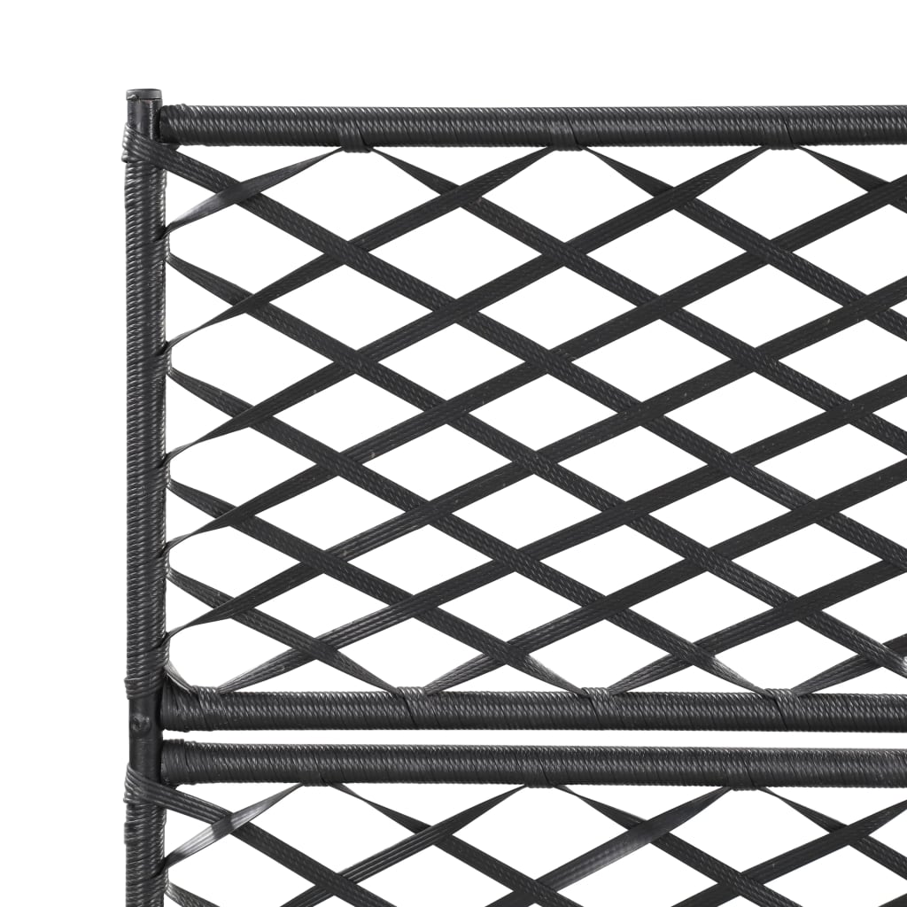 Trellis Raised Bed With 3 Pots 83X30X130 Cm Poly Rattan Black