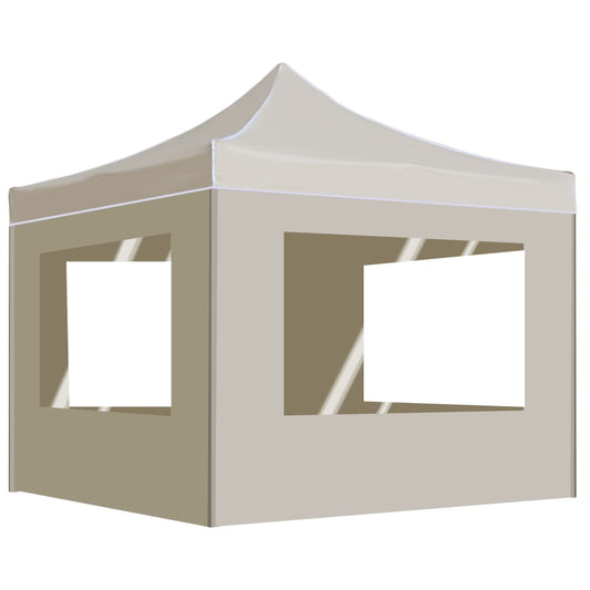 Professional Folding Party Tent With Walls Aluminium 2X2 M Cream