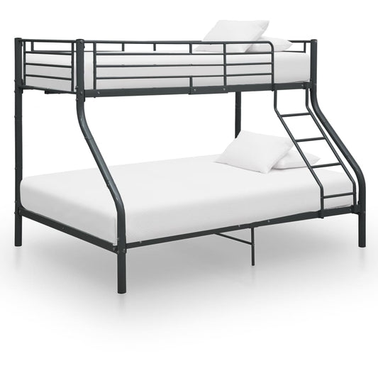 Bunk Bed Frame Black Metal 140X200 Cm/90X200 Cm