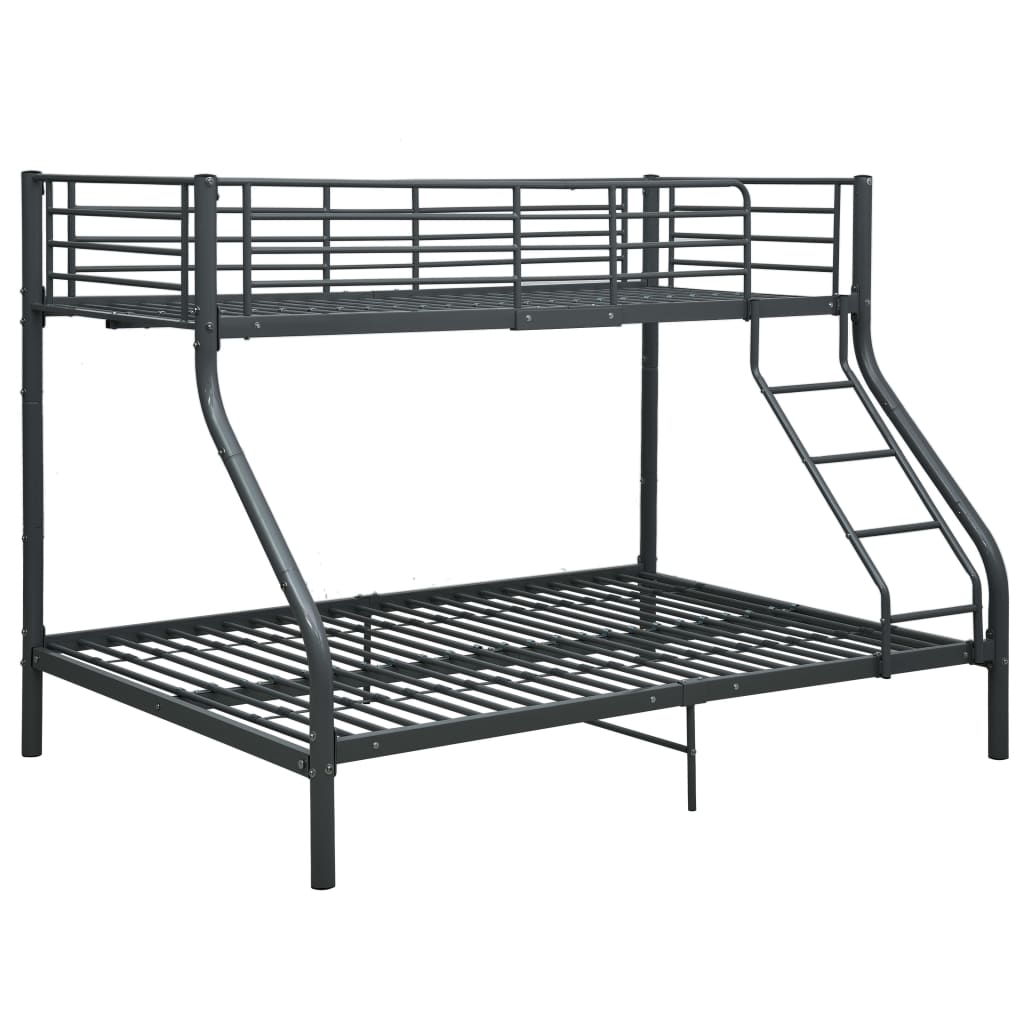 Bunk Bed Frame Black Metal 140X200 Cm/90X200 Cm