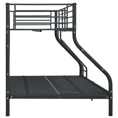 Bunk Bed Frame Black Metal 140X200 Cm/90X200 Cm