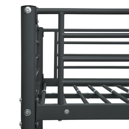 Bunk Bed Frame Black Metal 140X200 Cm/90X200 Cm