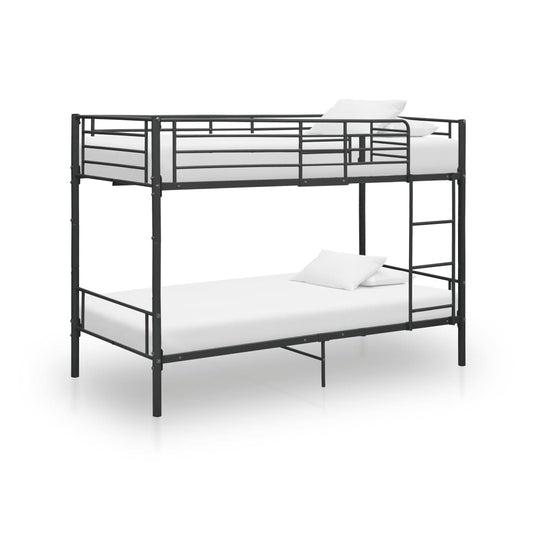 Bunk Bed Without Mattress Black Metal 90X200Cm