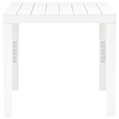 Garden Table With 2 Benches Plastic White