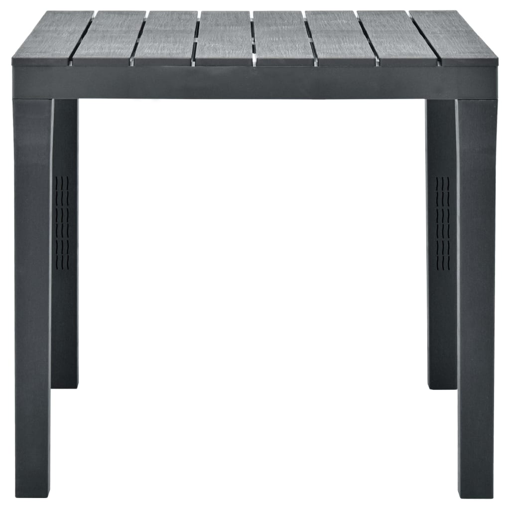 Garden Table With 2 Benches Plastic Anthracite