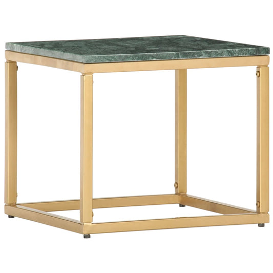 Coffee Table Green 40X40X35 Cm Real Stone With Marble Texture