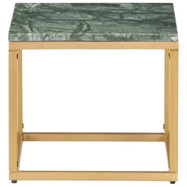 Coffee Table Green 40X40X35 Cm Real Stone With Marble Texture