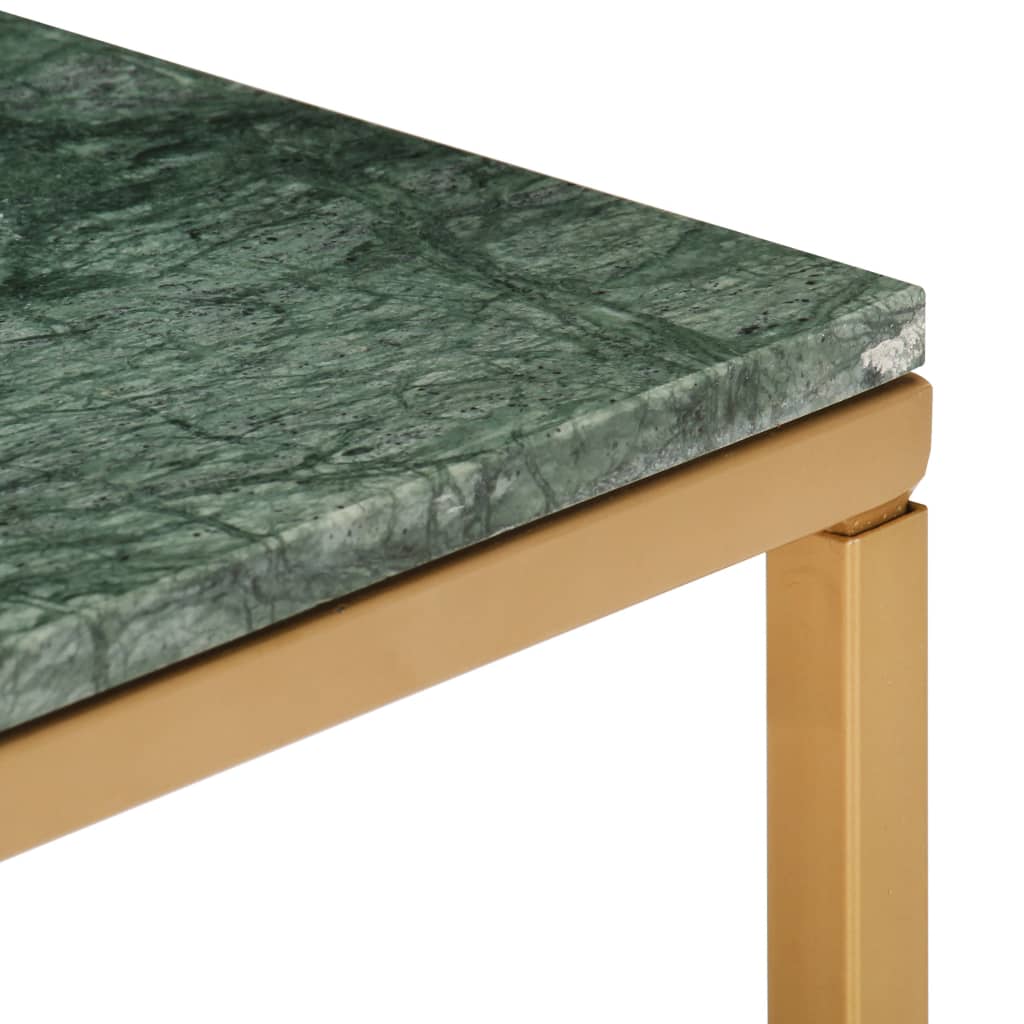 Coffee Table Green 40X40X35 Cm Real Stone With Marble Texture