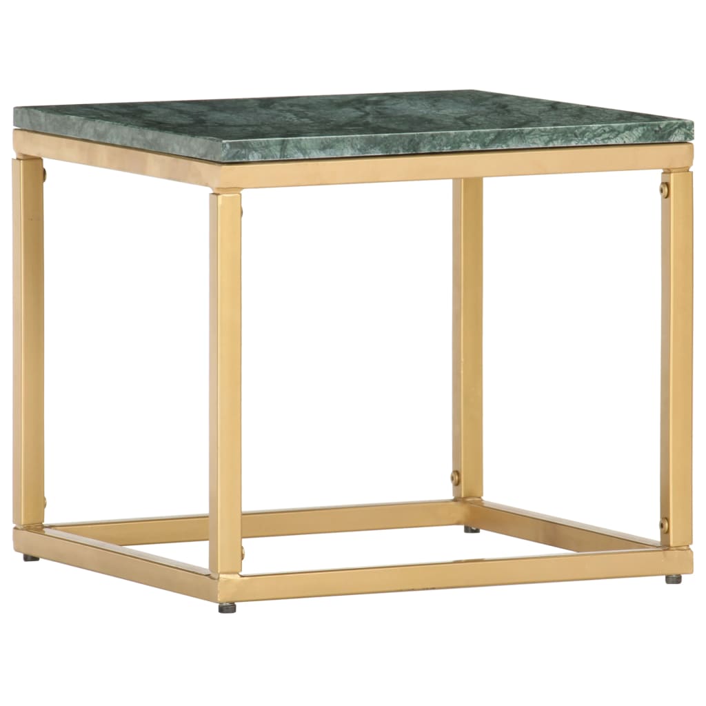 Coffee Table Green 40X40X35 Cm Real Stone With Marble Texture