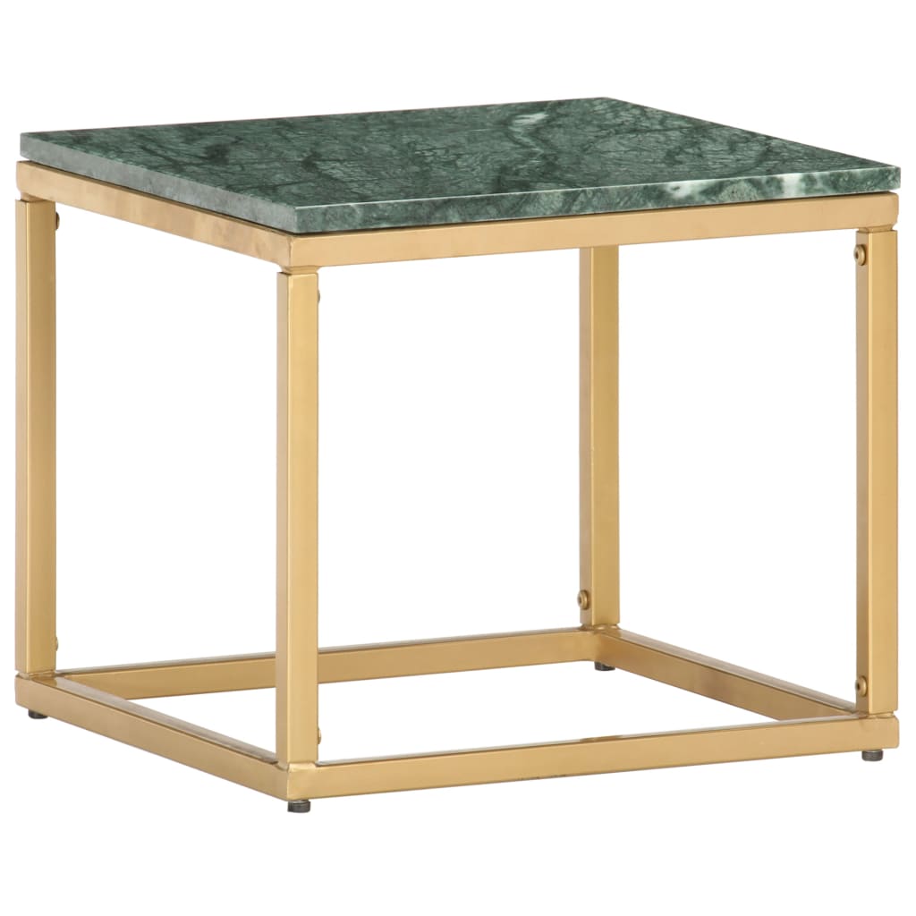 Coffee Table Green 40X40X35 Cm Real Stone With Marble Texture