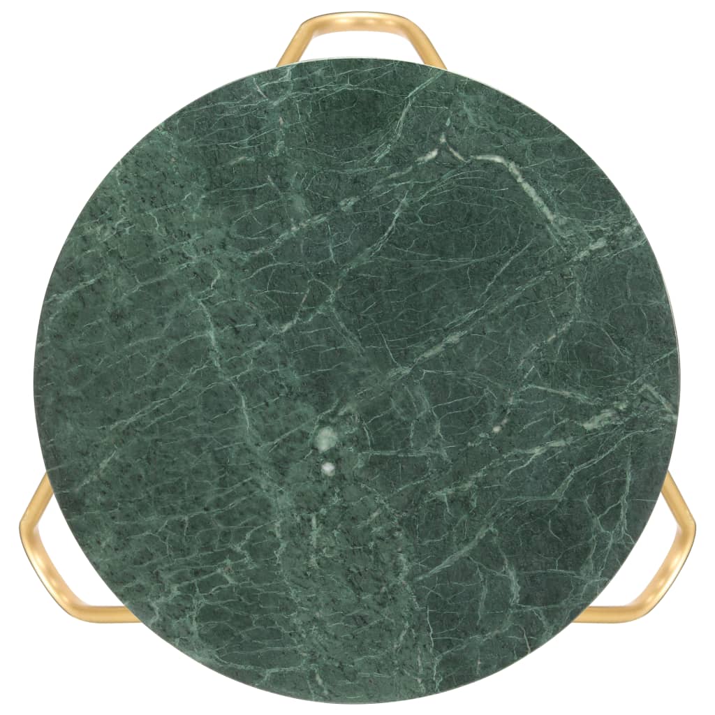 Coffee Table Green 65X65X42 Cm Real Stone With Marble Texture