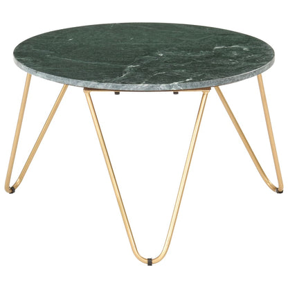 Coffee Table Green 65X65X42 Cm Real Stone With Marble Texture