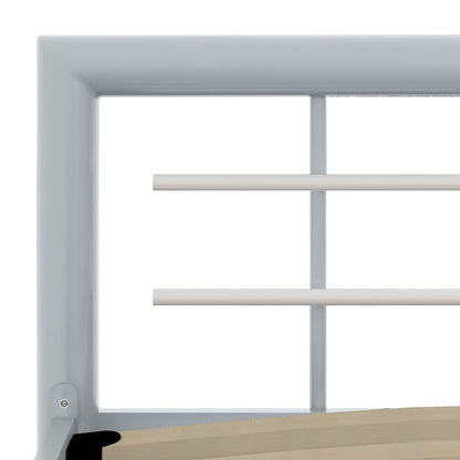 Bed Frame Grey And White Metal 180X200 Cm Super King