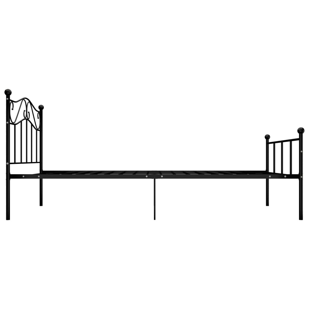 284523 Bed Frame Without Mattress Black Metal 90X200 Cm