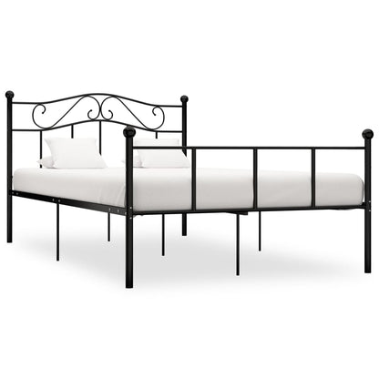 284525 Bed Frame Without Mattress Black Metal 120X200 Cm