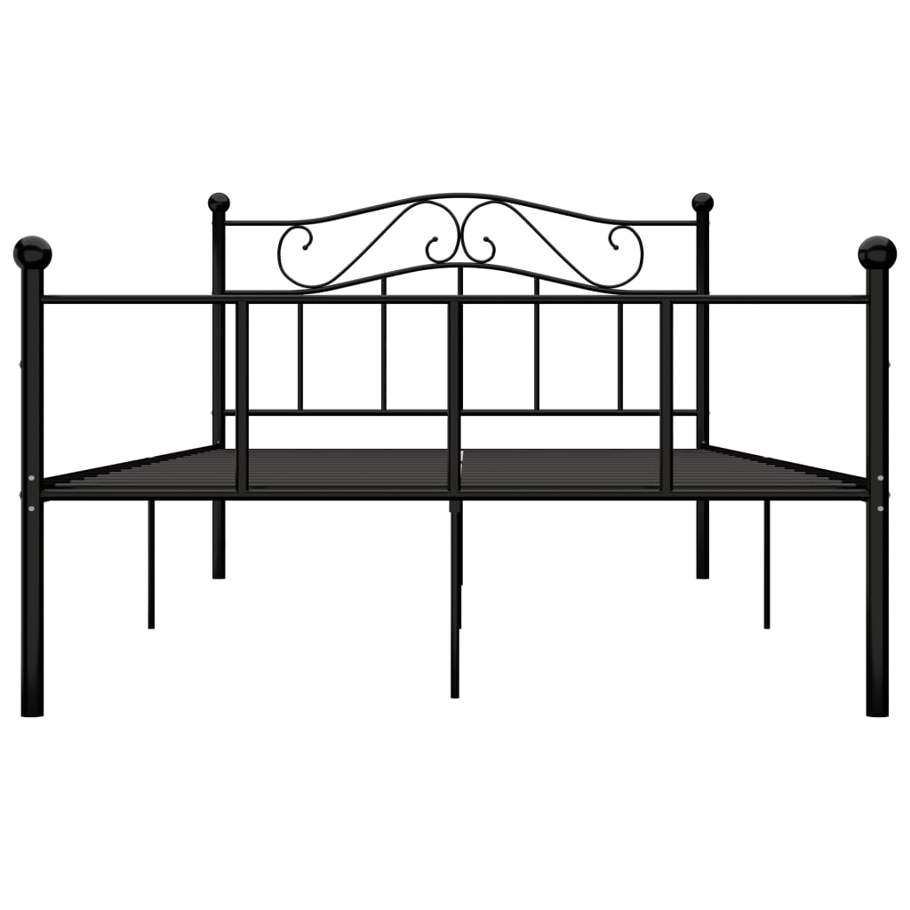 284525 Bed Frame Without Mattress Black Metal 120X200 Cm