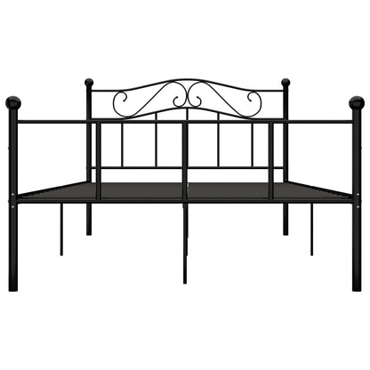 284525 Bed Frame Without Mattress Black Metal 120X200 Cm