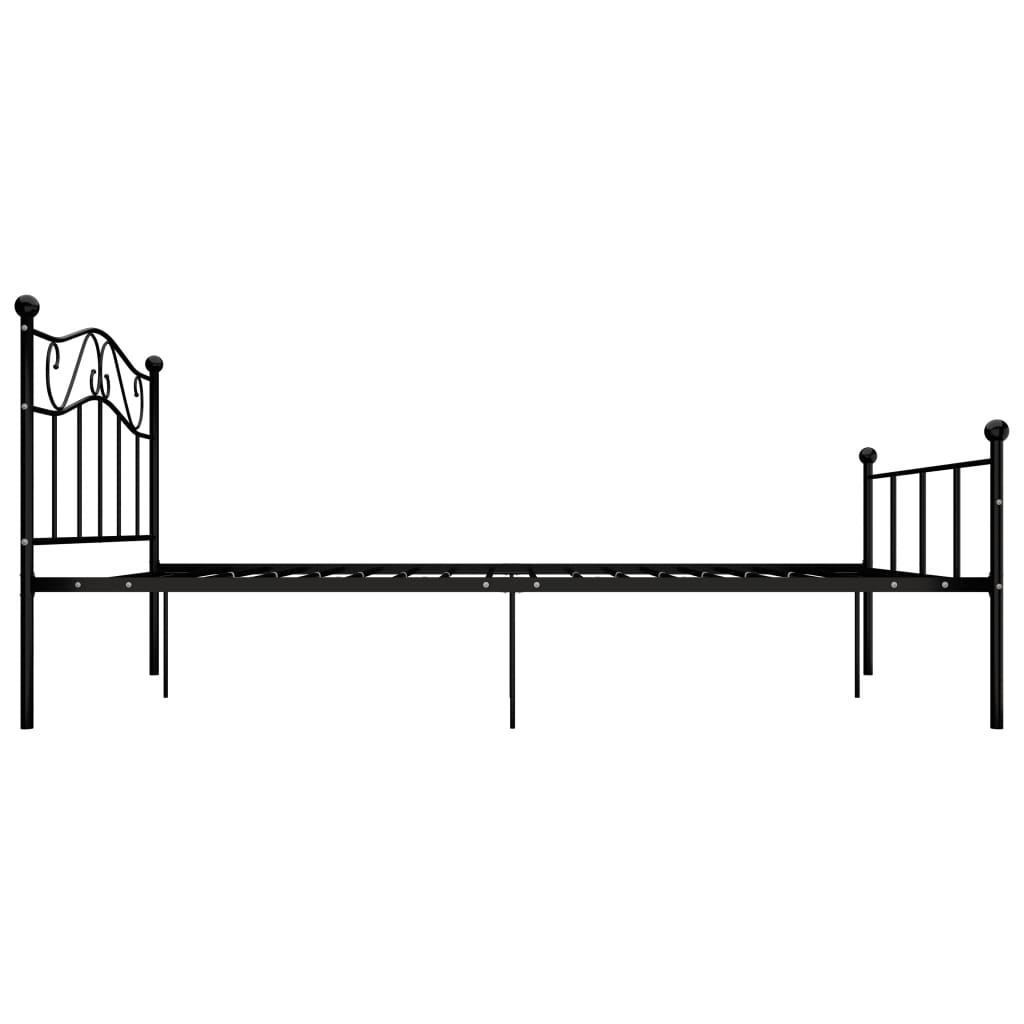 284525 Bed Frame Without Mattress Black Metal 120X200 Cm