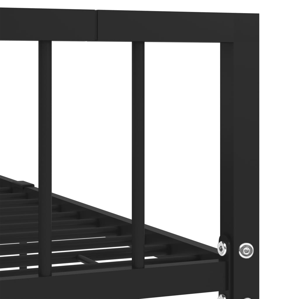 284568 Bed Frame Without Mattress Black Metal 90X200 Cm