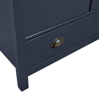 2-Door Wardrobe Hill Grey | Hinged | Solid Pine Wood | 1 Drawer, 1 Shelf | 2 Doors | 89cm