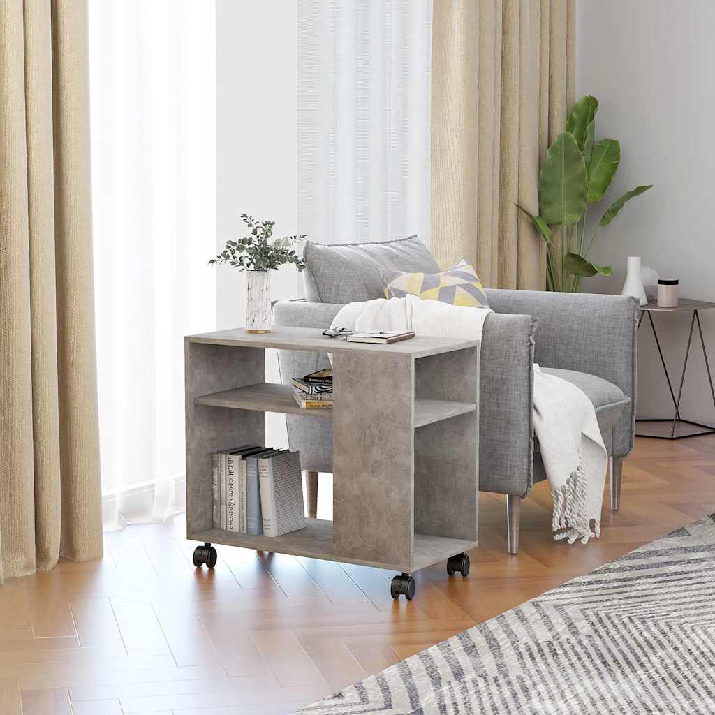 Side Table Concrete Grey 70X35X55 Cm Engineered Wood