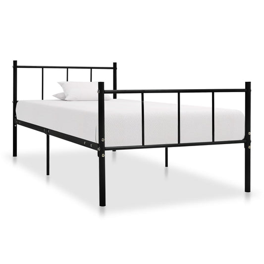 Bed Frame Black Metal 90X200 Cm