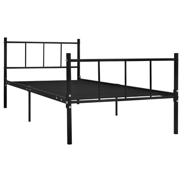 Bed Frame Black Metal 90X200 Cm