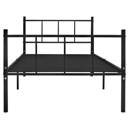 Bed Frame Black Metal 90X200 Cm