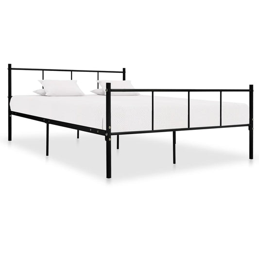 Bed Frame Black Metal 120X200 Cm