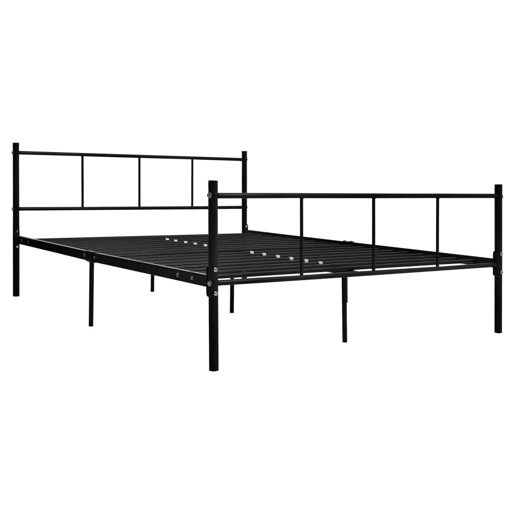 Bed Frame Black Metal 120X200 Cm