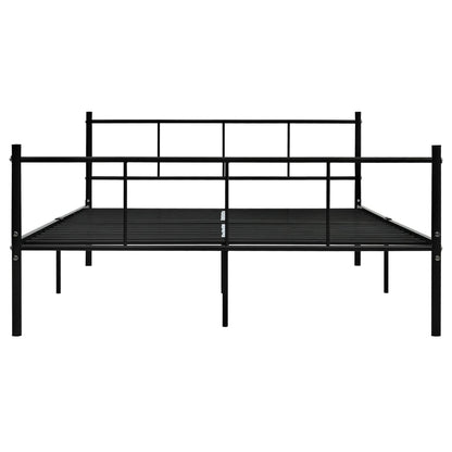 Bed Frame Black Metal 120X200 Cm