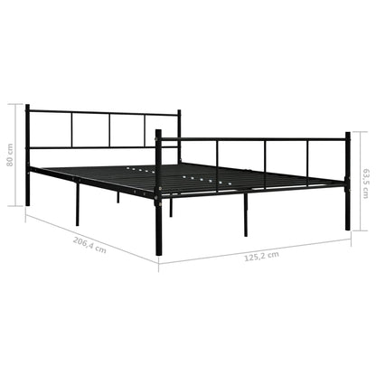 Bed Frame Black Metal 120X200 Cm