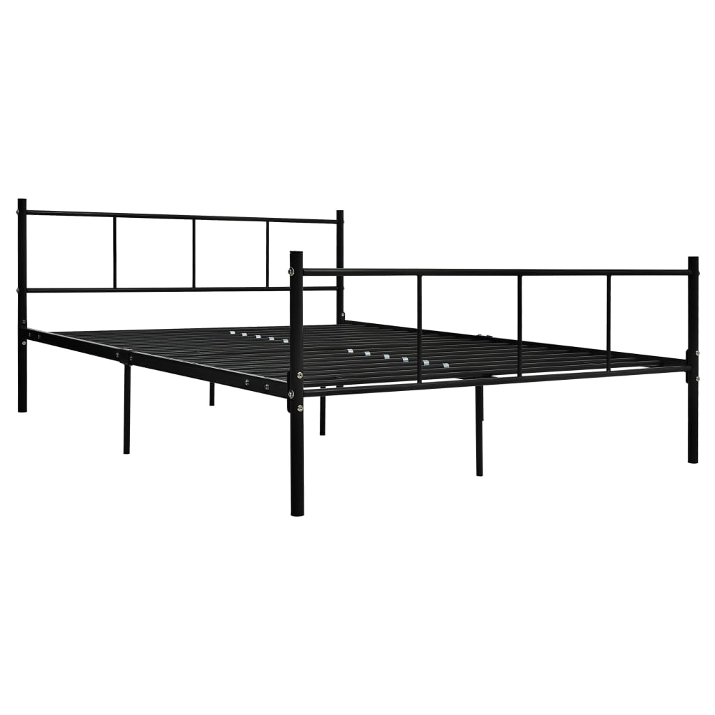 Bed Frame Black Metal 160X200 Cm