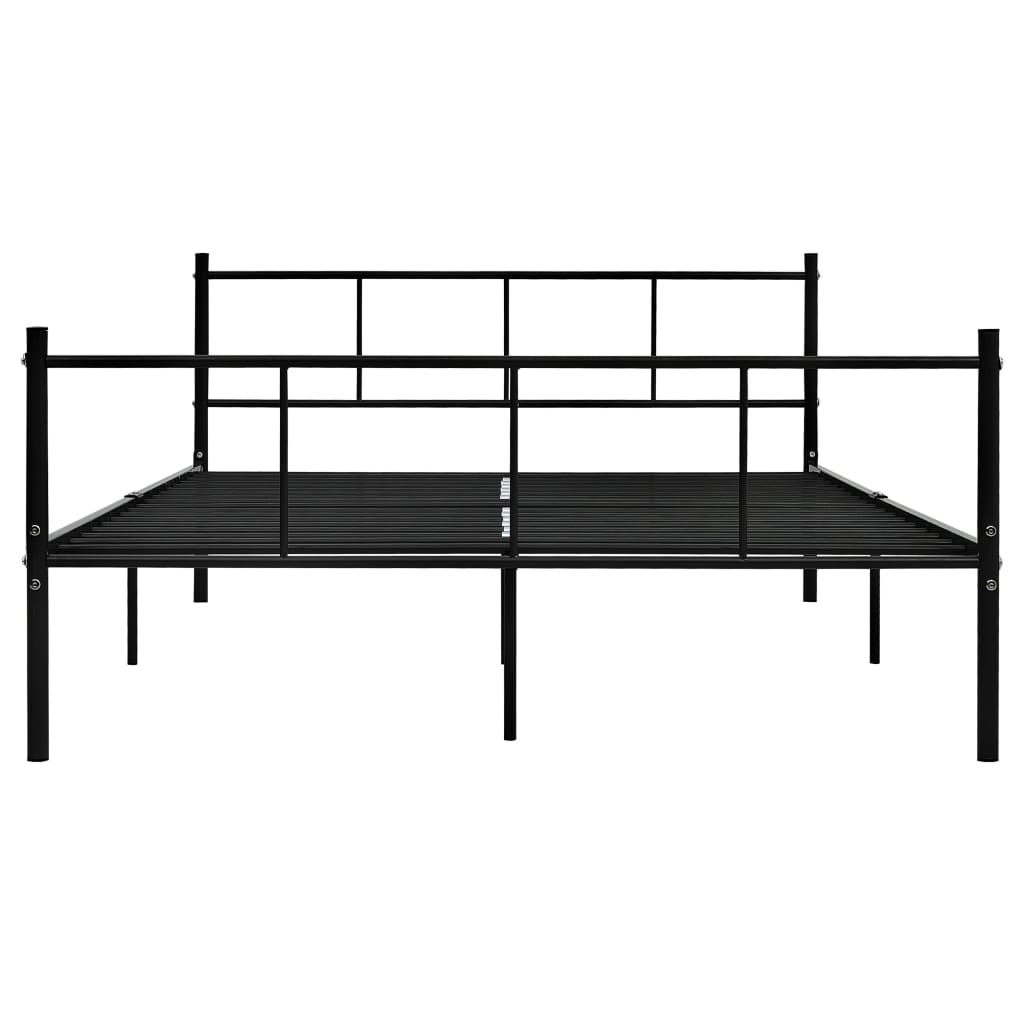 Bed Frame Black Metal 160X200 Cm